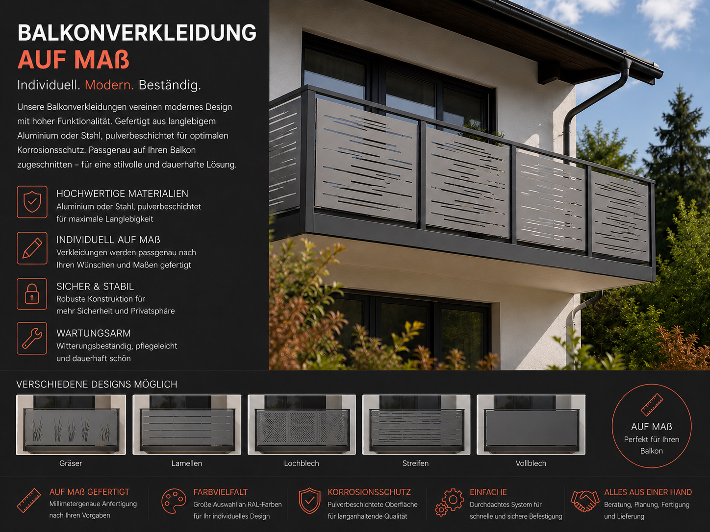 Balkonverkleidung auf Maß